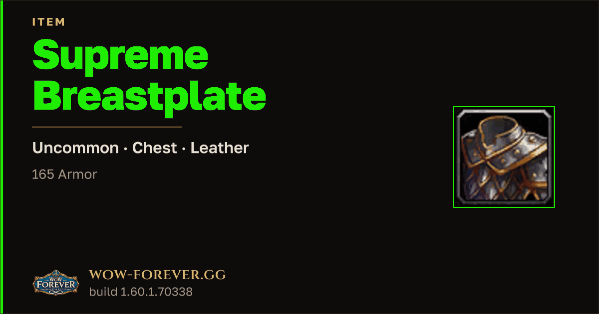 The preview card for Supreme Breastplate
