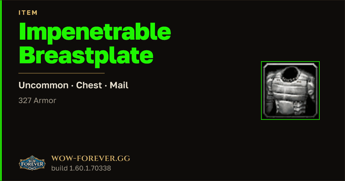 The preview card for Impenetrable Breastplate