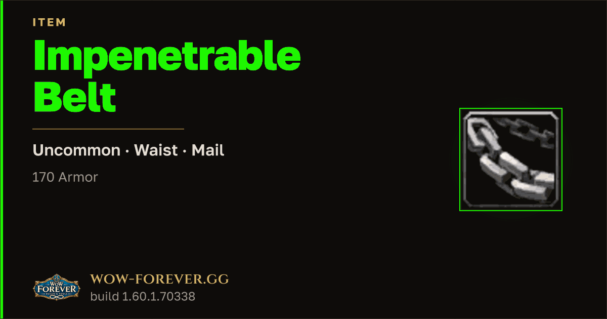 The preview card for Impenetrable Belt