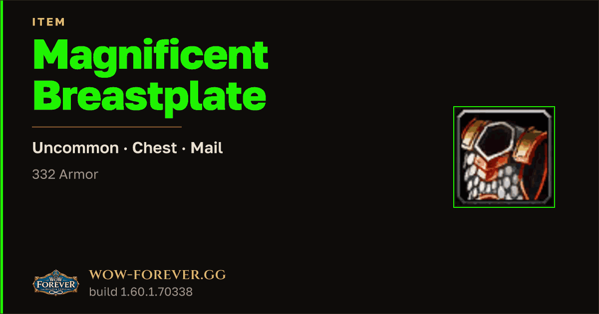 The preview card for Magnificent Breastplate