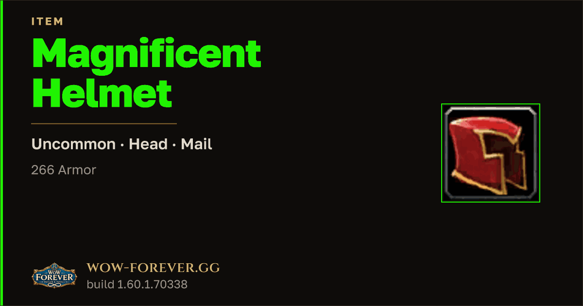 The preview card for Magnificent Helmet