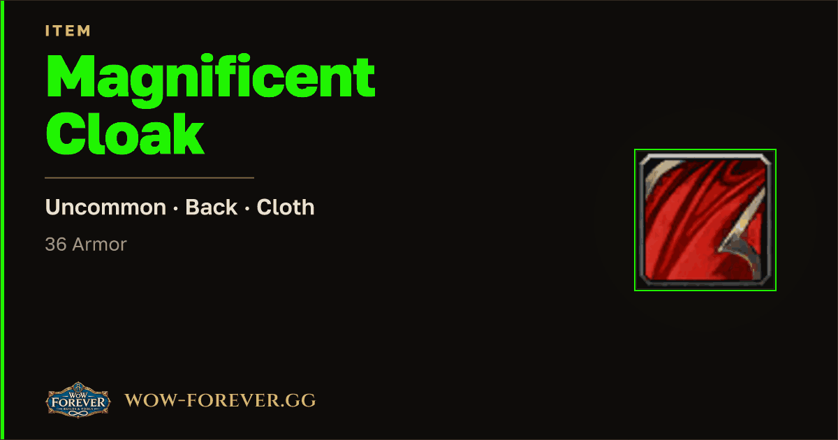 The preview card for Magnificent Cloak