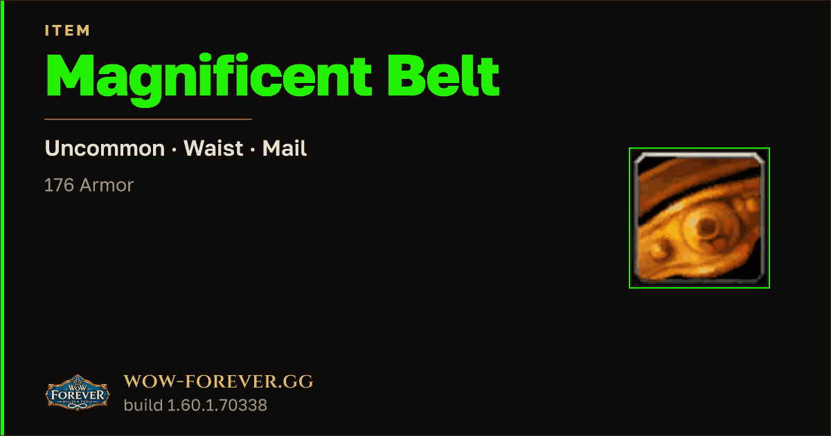 The preview card for Magnificent Belt