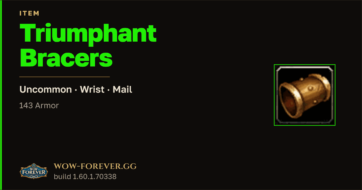 The preview card for Triumphant Bracers