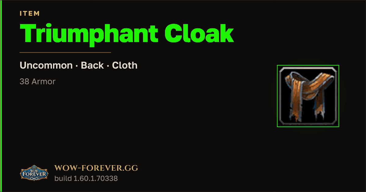 The preview card for Triumphant Cloak