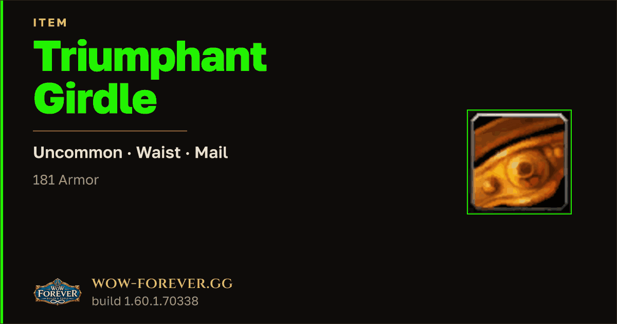 The preview card for Triumphant Girdle