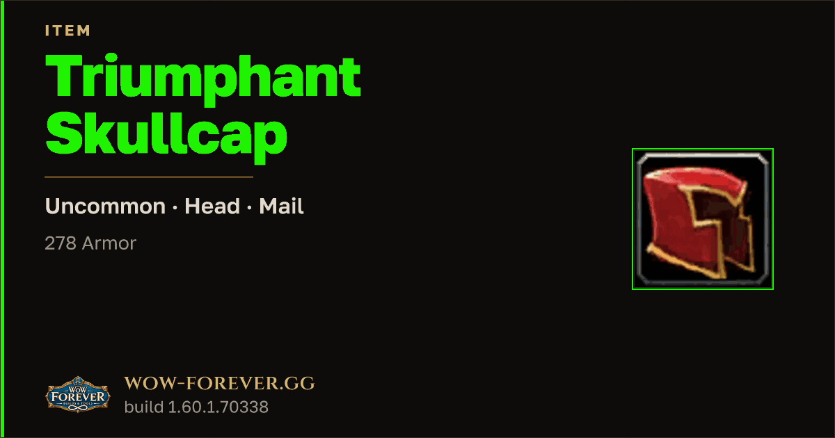 The preview card for Triumphant Skullcap