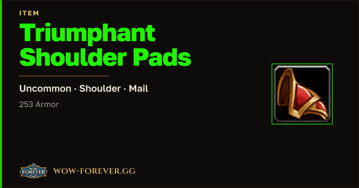 The preview card for Triumphant Shoulder Pads