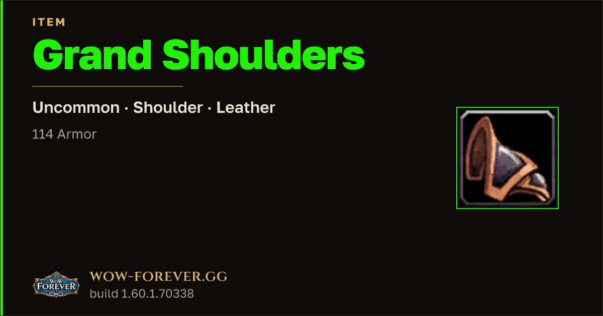 The preview card for Grand Shoulders