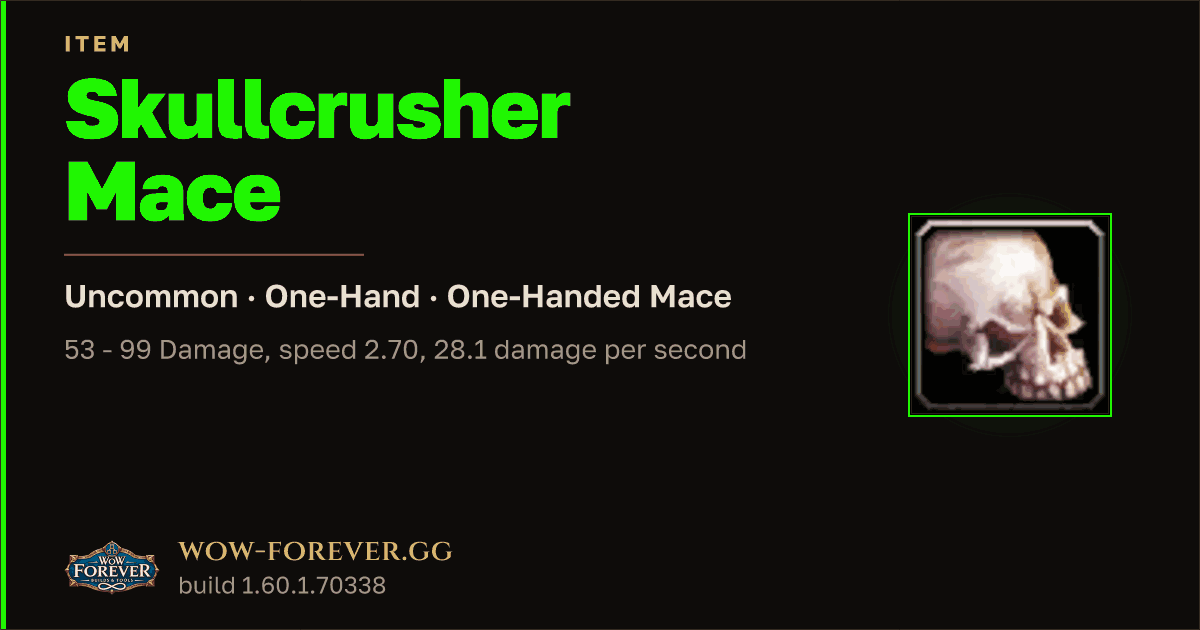 The preview card for Skullcrusher Mace