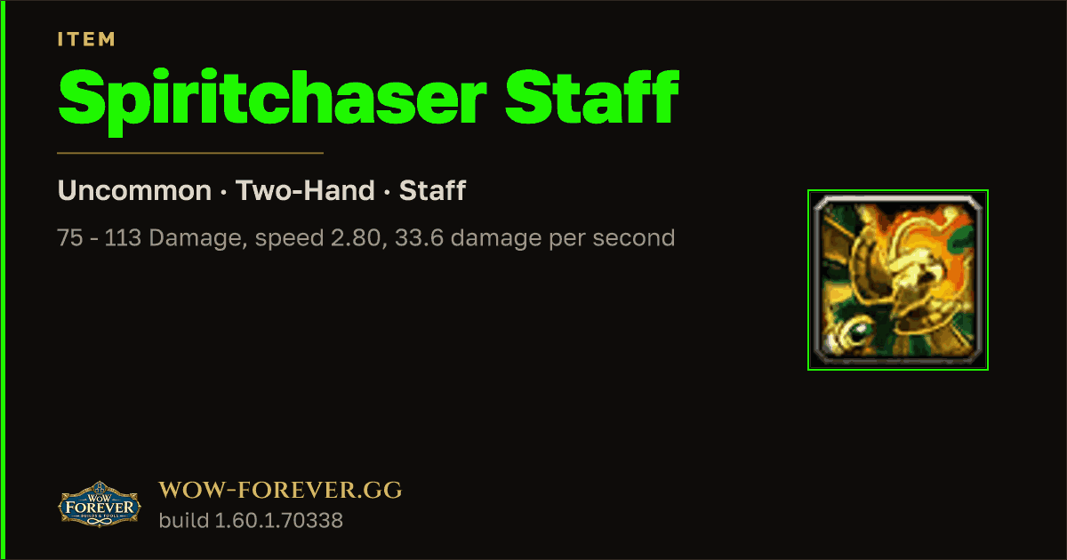 The preview card for Spiritchaser Staff