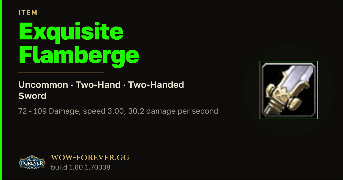The preview card for Exquisite Flamberge