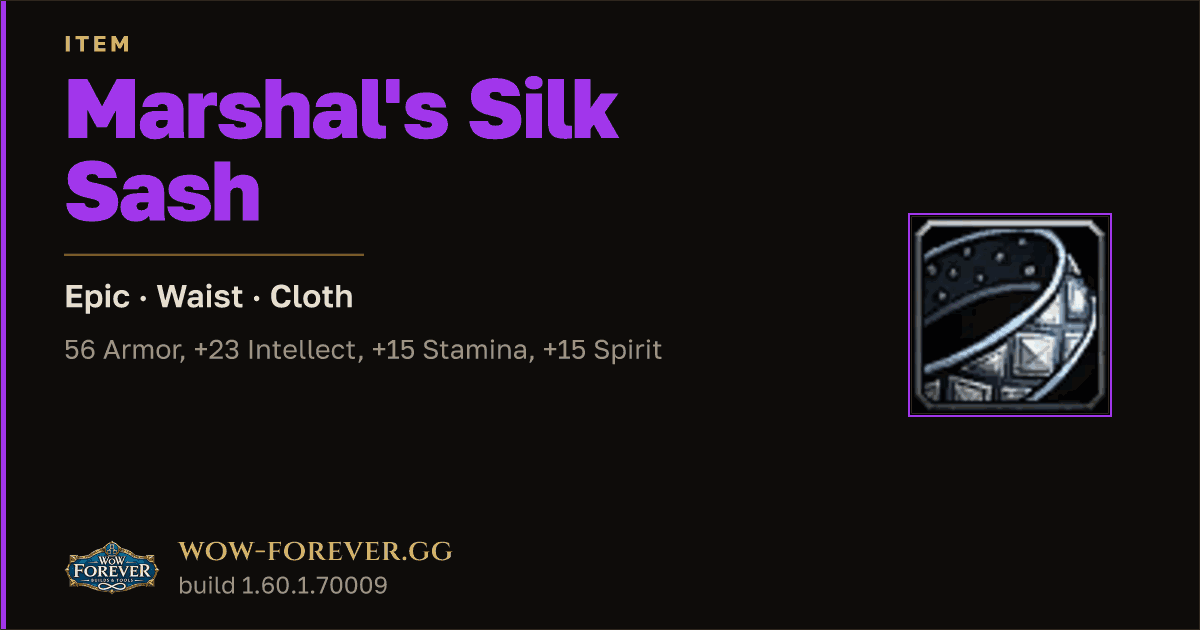 The preview card for Marshal's Silk Sash - Epic Cloth Waist