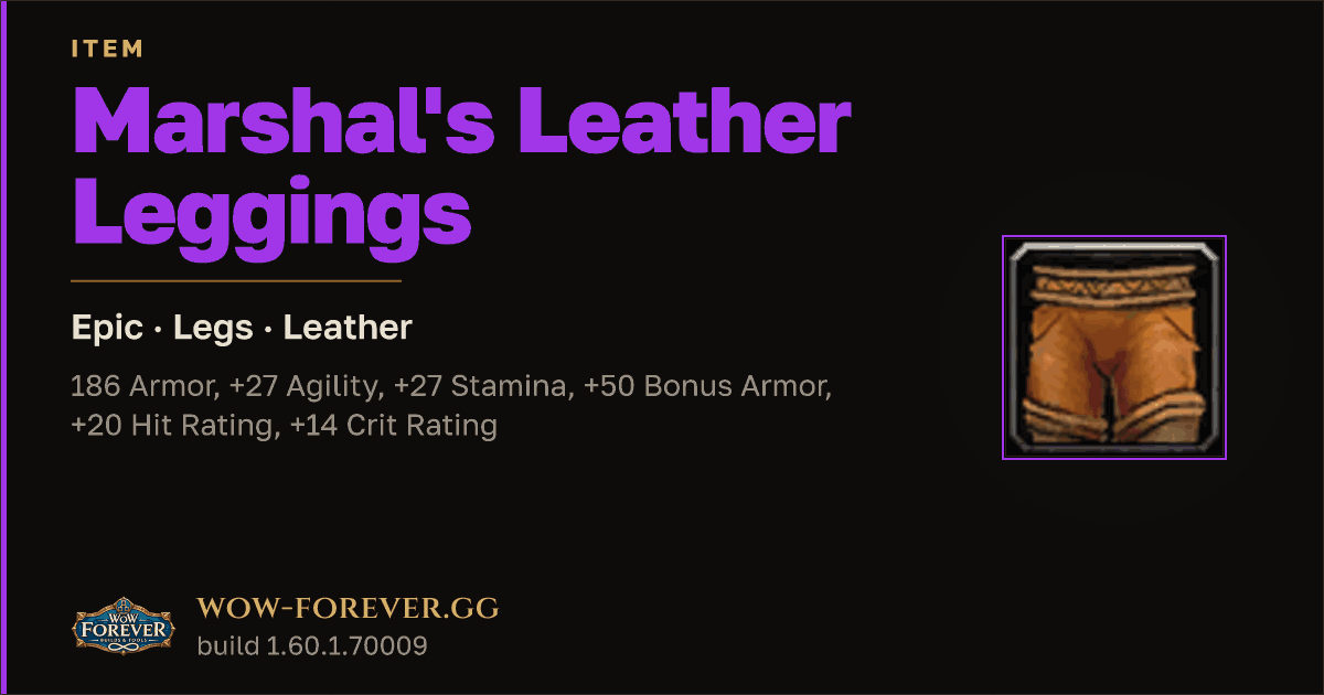 The preview card for Marshal's Leather Leggings - Epic Leather Legs