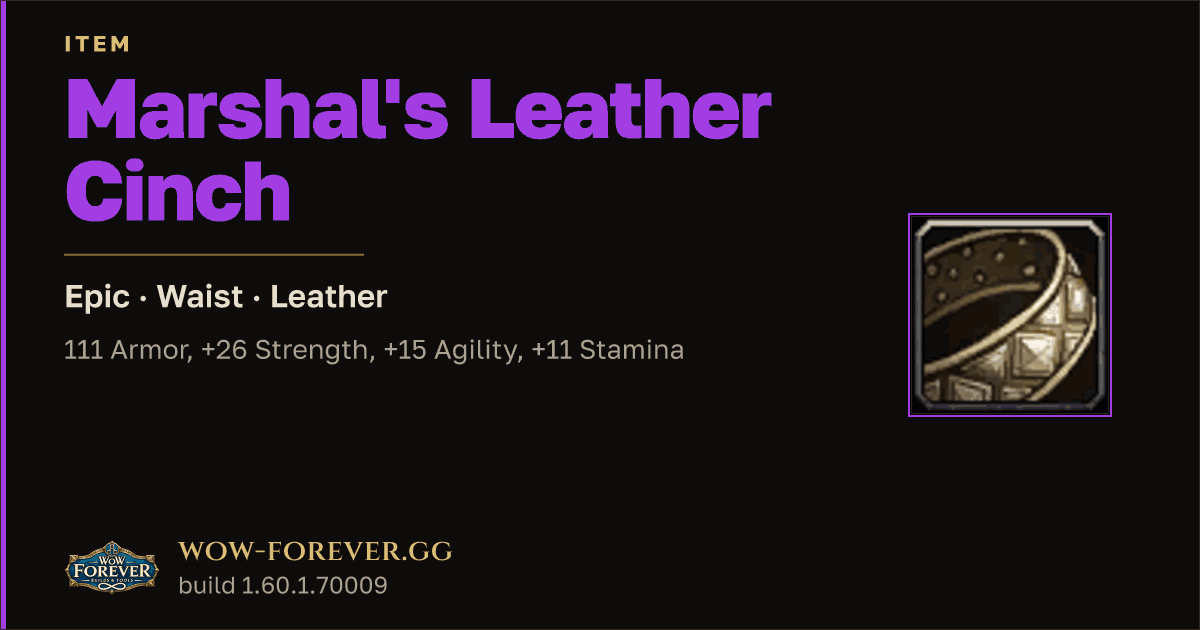 The preview card for Marshal's Leather Cinch - Epic Leather Waist