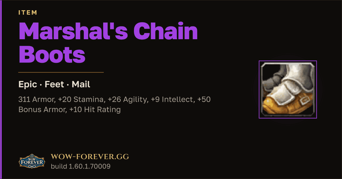 The preview card for Marshal's Chain Boots - Epic Mail Feet