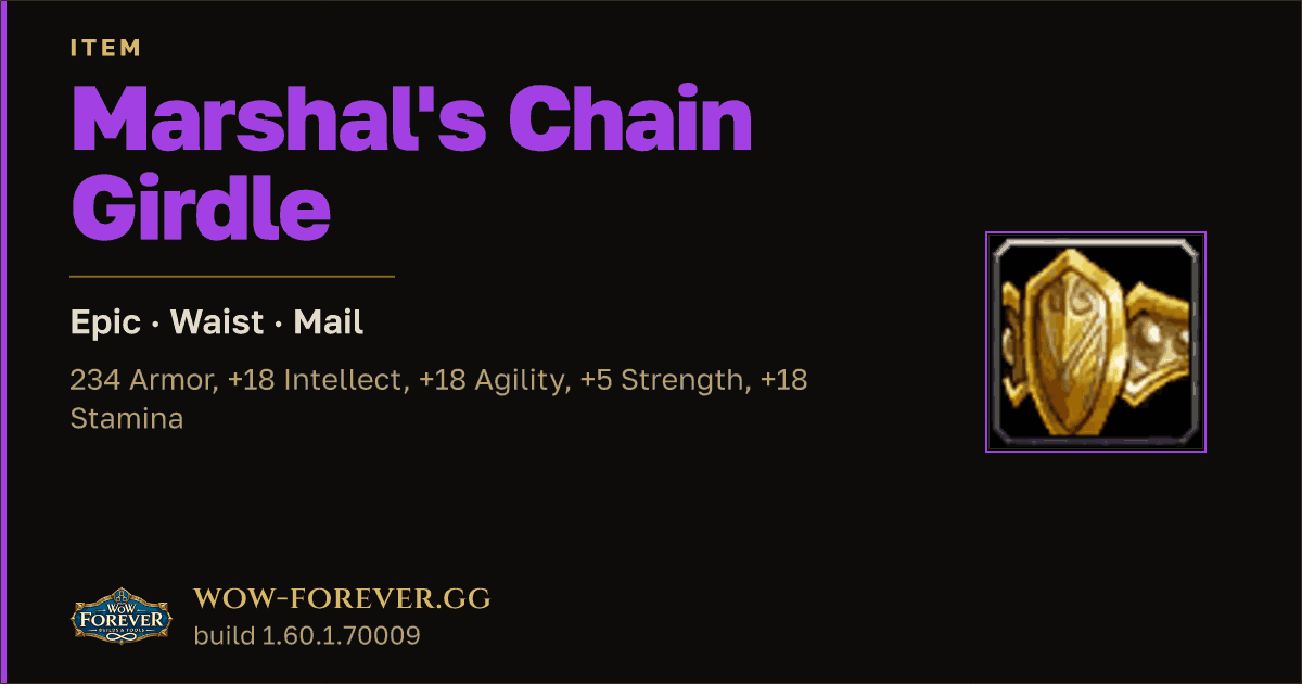 The preview card for Marshal's Chain Girdle - Epic Mail Waist