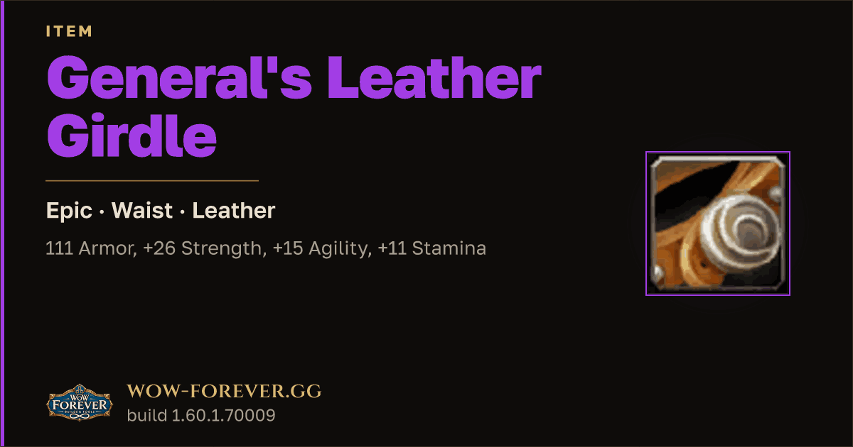 The preview card for General's Leather Girdle - Epic Leather Waist
