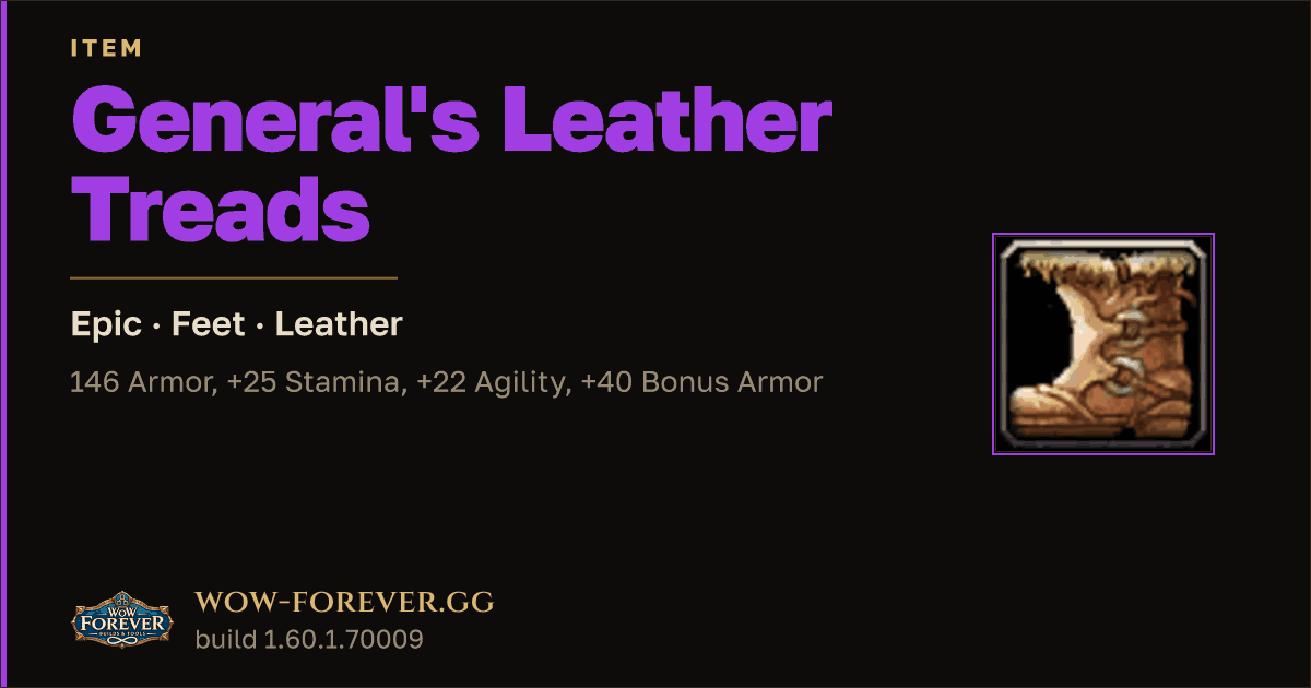 The preview card for General's Leather Treads - Epic Leather Feet