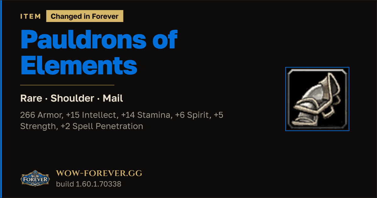 The preview card for Pauldrons of Elements