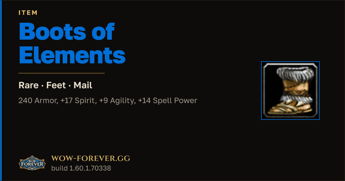 The preview card for Boots of Elements