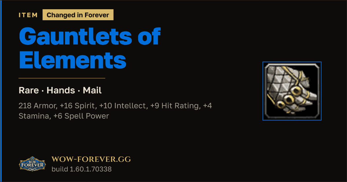 The preview card for Gauntlets of Elements