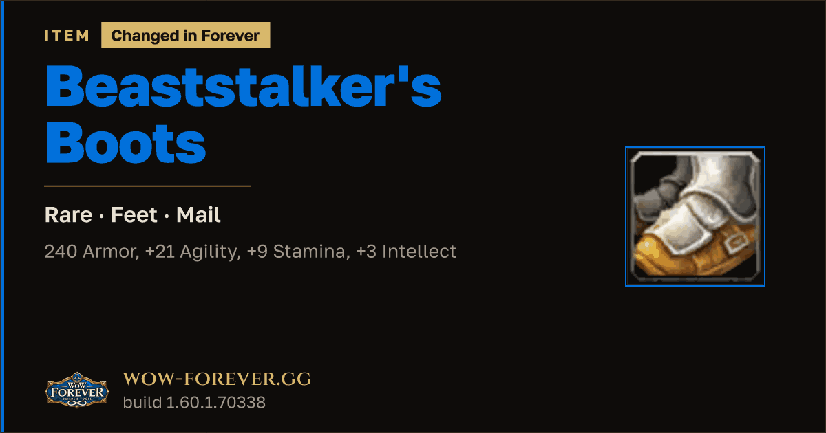 The preview card for Beaststalker's Boots