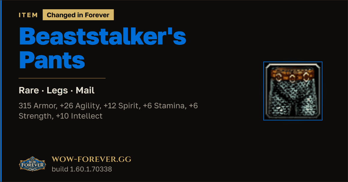 The preview card for Beaststalker's Pants