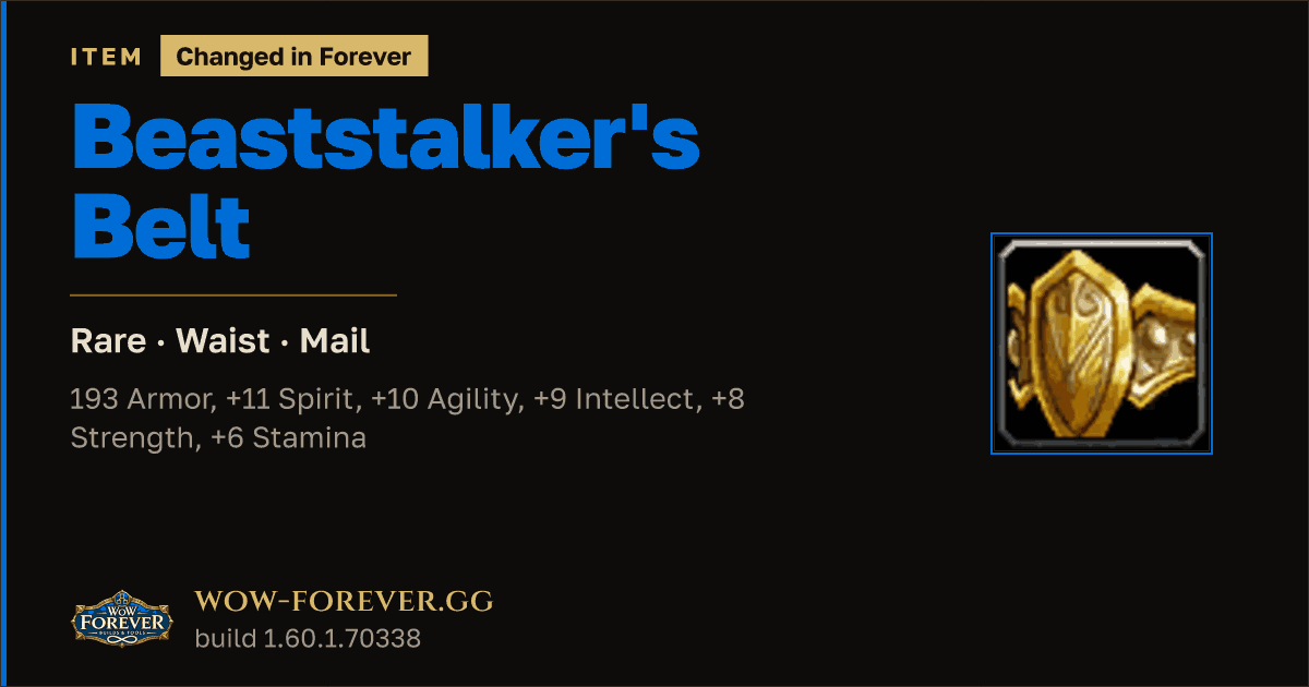 The preview card for Beaststalker's Belt