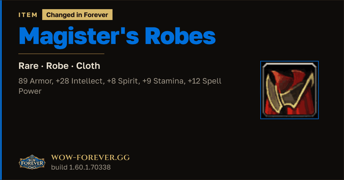 The preview card for Magister's Robes