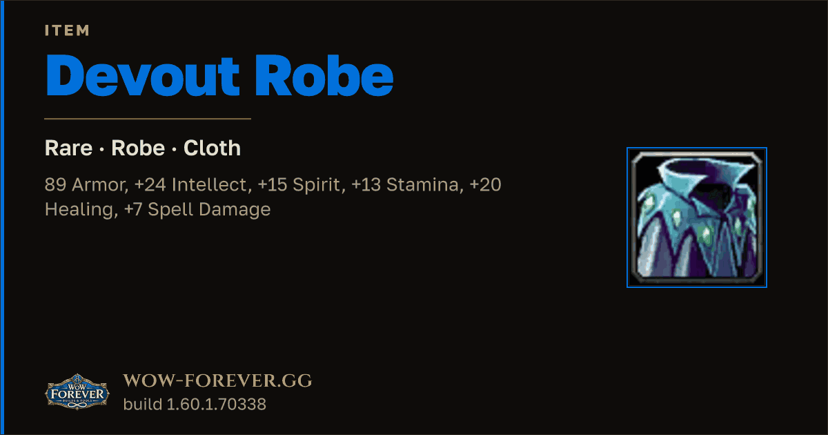 The preview card for Devout Robe