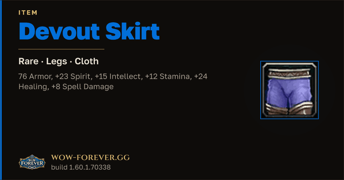 The preview card for Devout Skirt