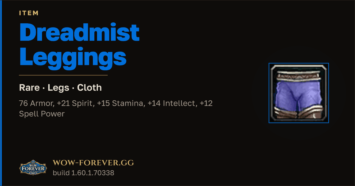 The preview card for Dreadmist Leggings
