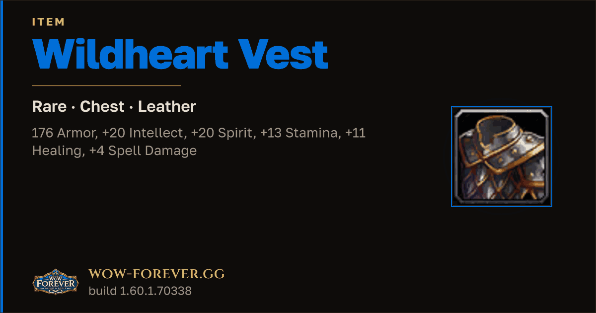 The preview card for Wildheart Vest