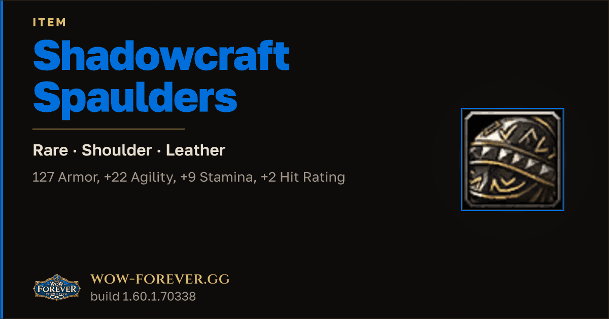 The preview card for Shadowcraft Spaulders