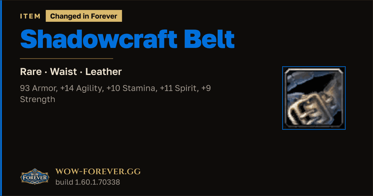 The preview card for Shadowcraft Belt