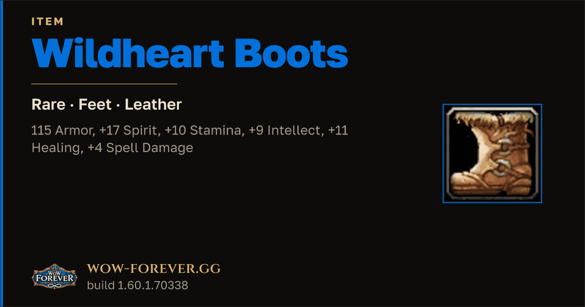 The preview card for Wildheart Boots