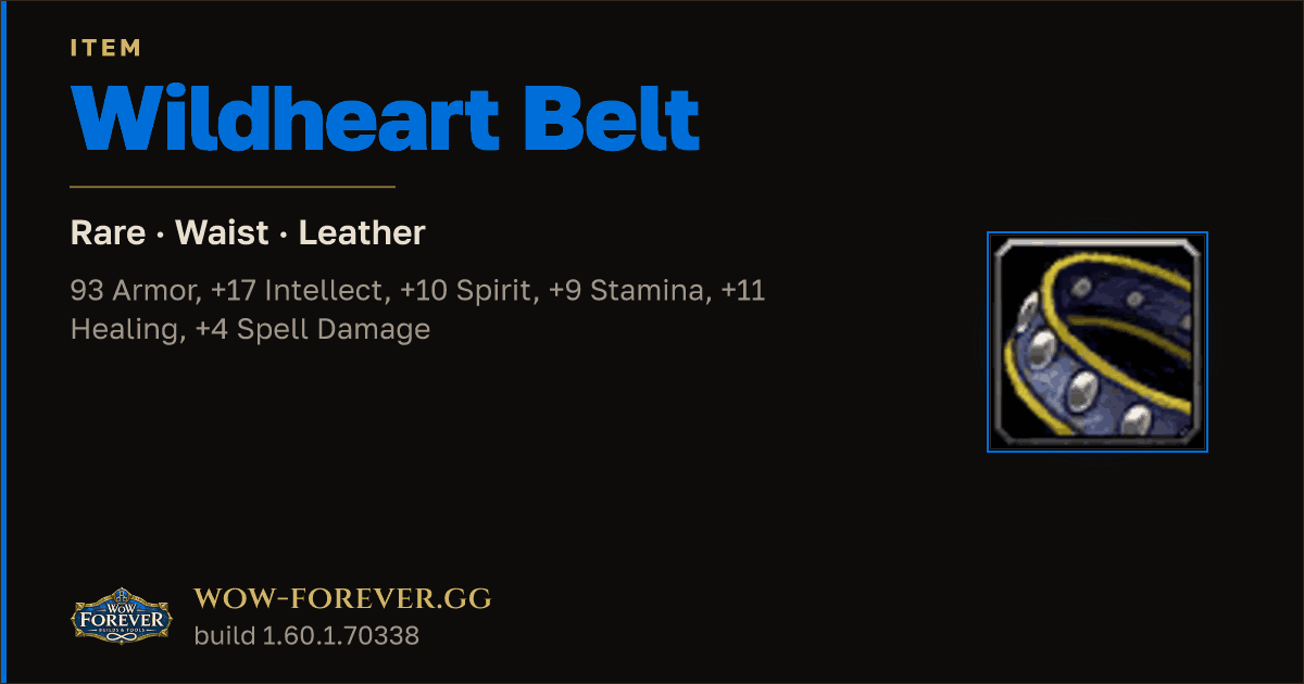 The preview card for Wildheart Belt