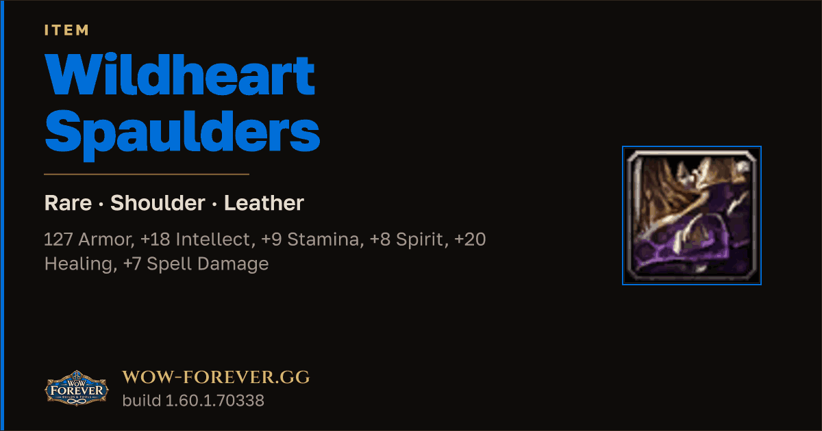 The preview card for Wildheart Spaulders