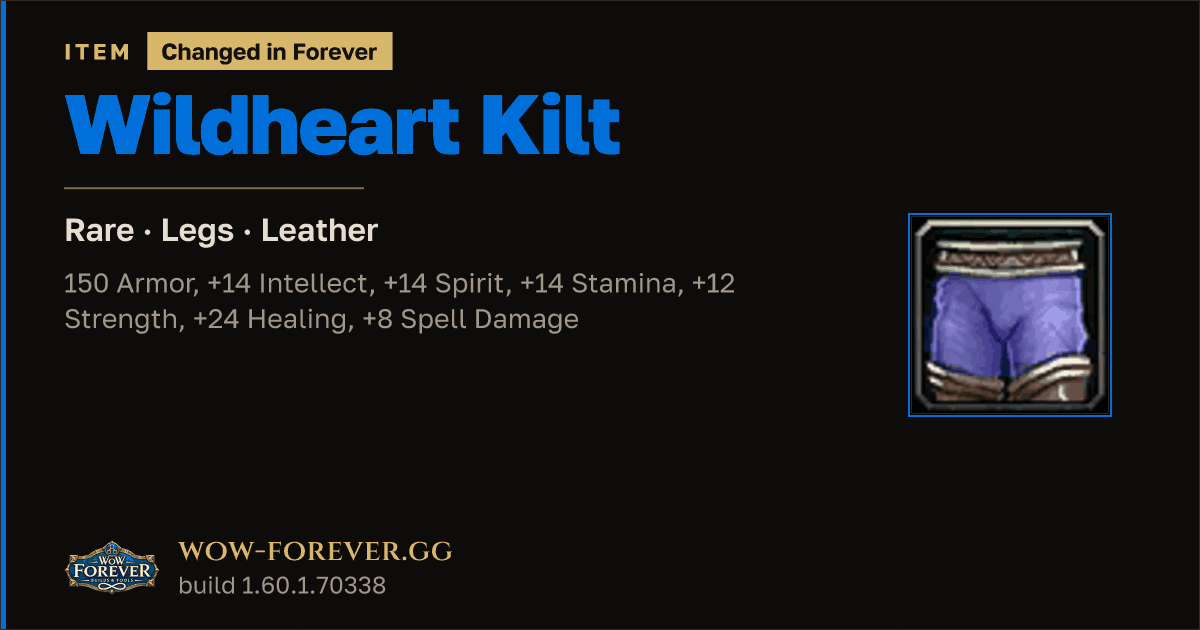 The preview card for Wildheart Kilt