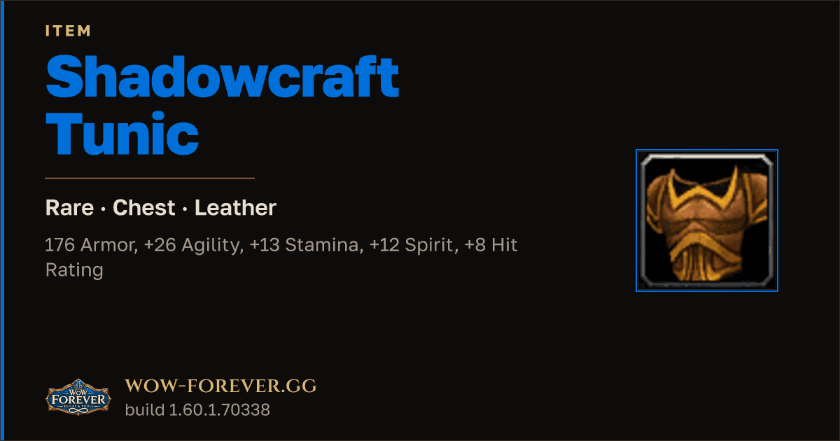 The preview card for Shadowcraft Tunic