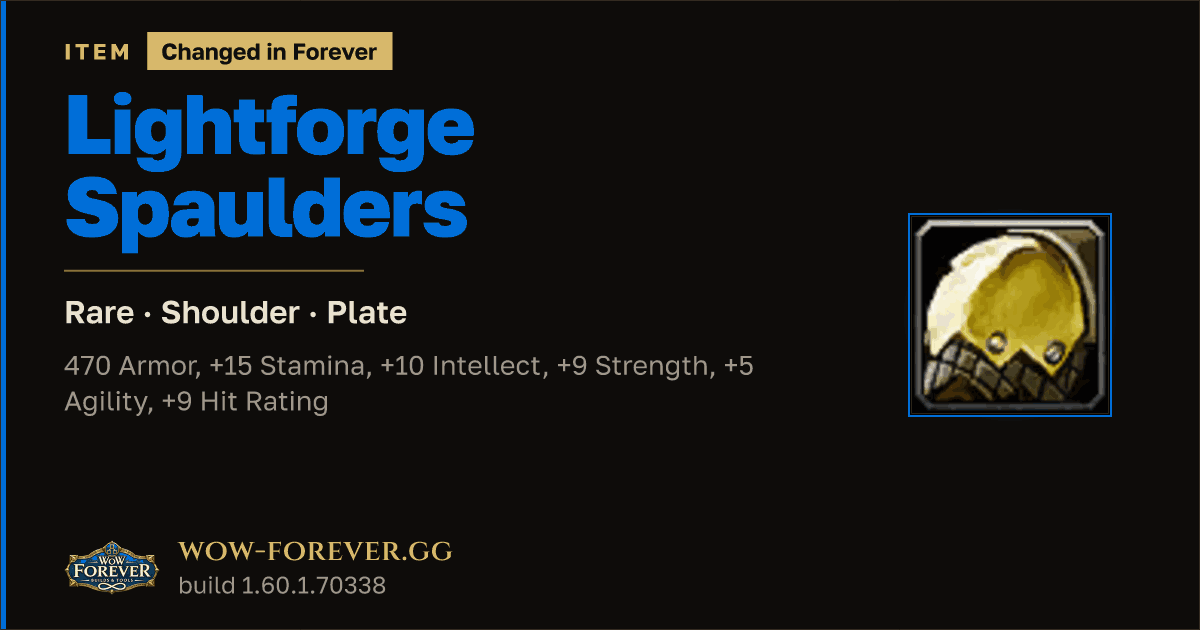 The preview card for Lightforge Spaulders
