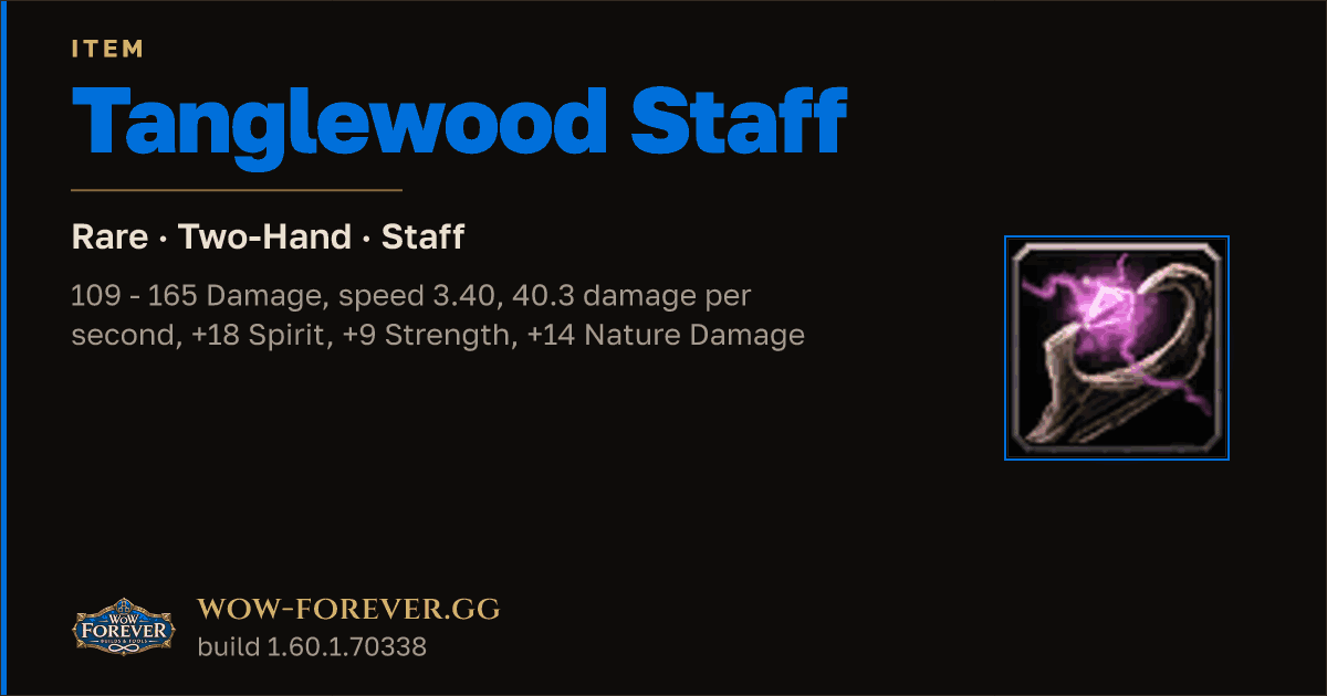 The preview card for Tanglewood Staff