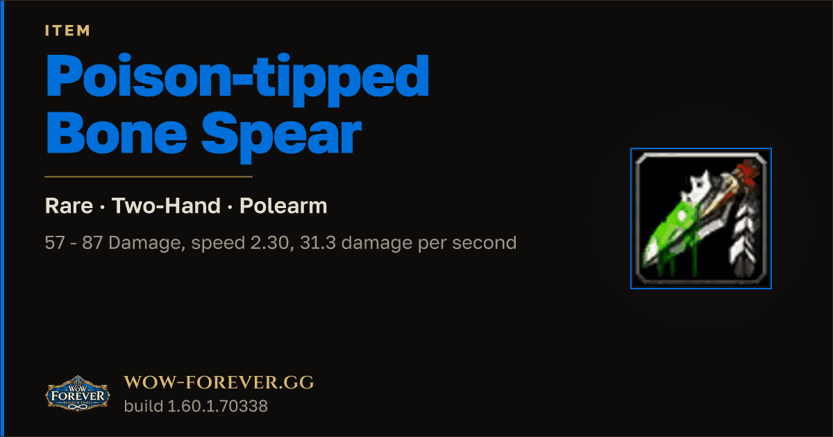 The preview card for Poison-tipped Bone Spear