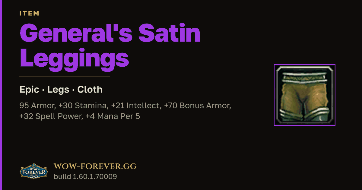 The preview card for General's Satin Leggings - Epic Cloth Legs