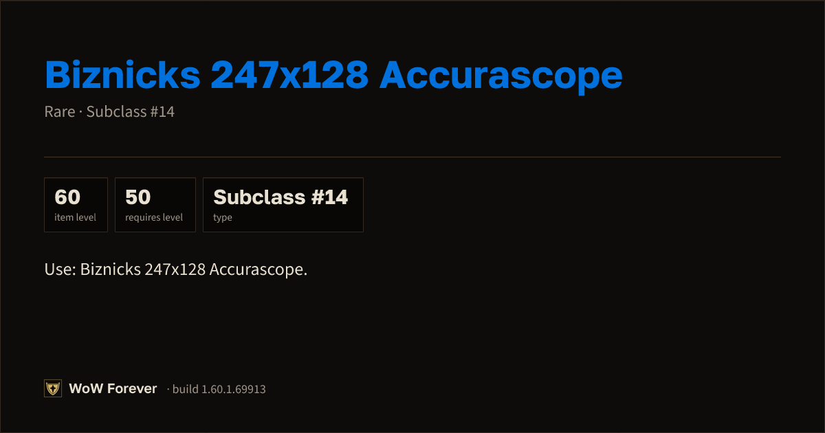 The preview card for Biznicks 247x128 Accurascope - Rare Consumable