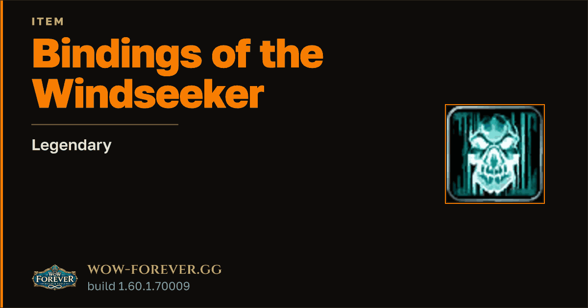 The preview card for Bindings of the Windseeker (ID 18563)