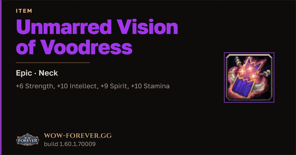 The preview card for Unmarred Vision of Voodress - Epic Necklace
