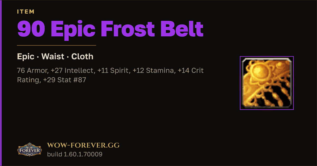 The preview card for 90 Epic Frost Belt - Epic Cloth Waist