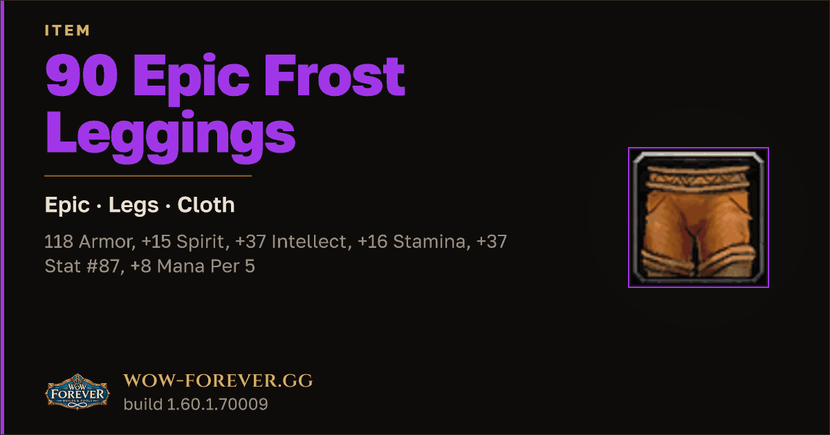 The preview card for 90 Epic Frost Leggings - Epic Cloth Legs